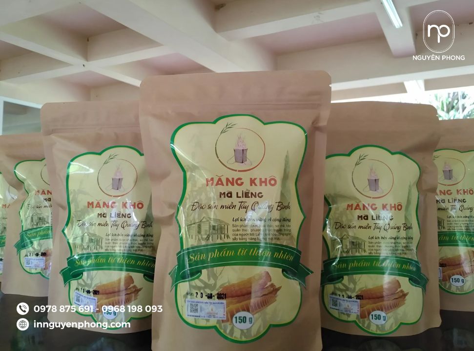 thiết kế tem nhãn măng khô với đa dạng kiểu dáng